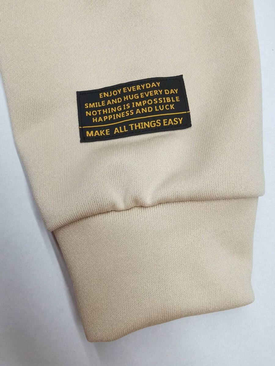 Sudadera informal 2 en 1 de manga raglán larga con parches de letras y bloques de color para hombre de Manfinity Hypemode, para salir