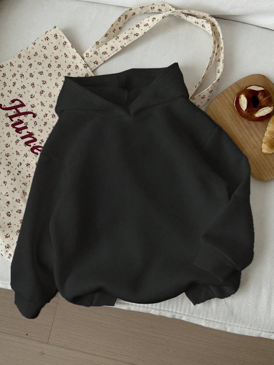 Sudadera con capucha informal de manga larga con estampado de cerezas para niñas preadolescentes, ideal para otoño e invierno.