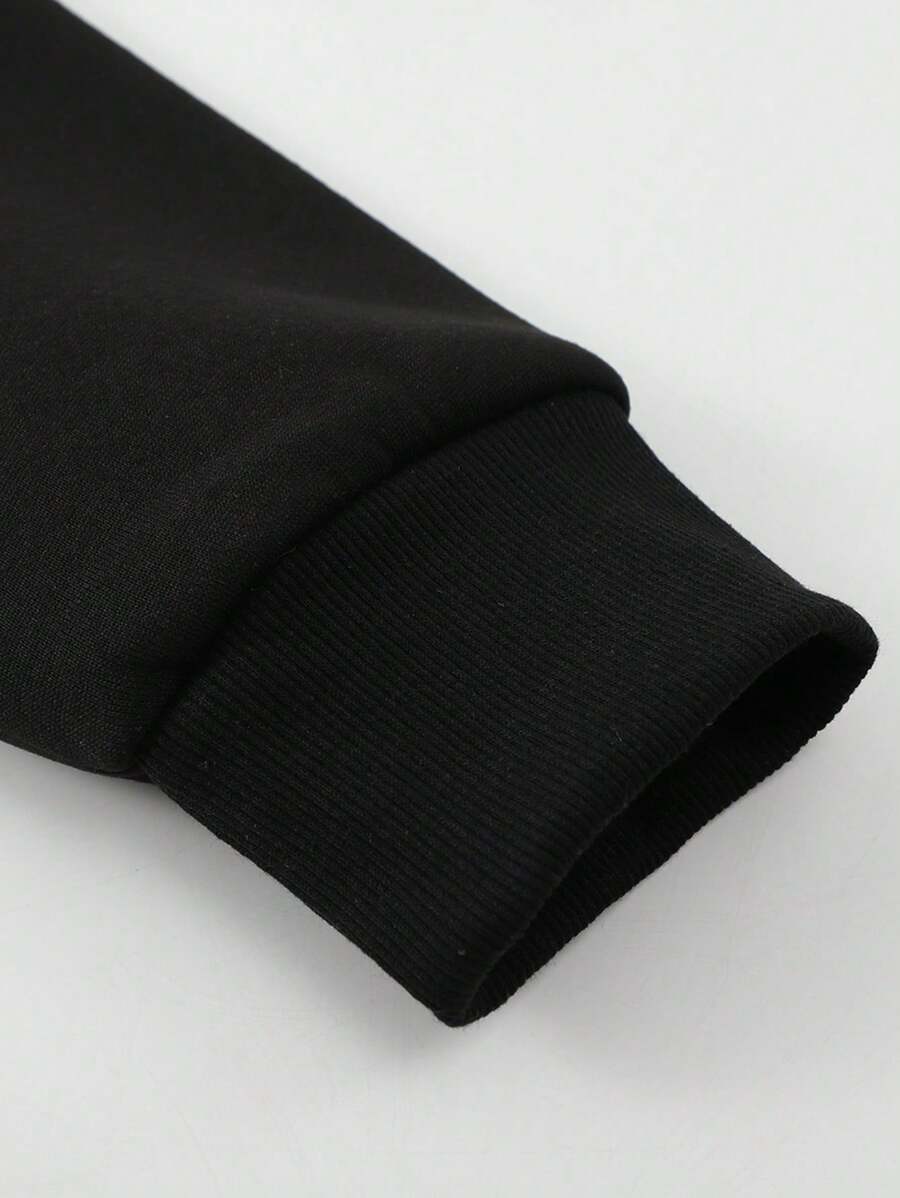 Sudadera minimalista con estampado de palmas y cuello redondo de manga larga para hombre Manfinity LEGND, ideal para uso diario informal.