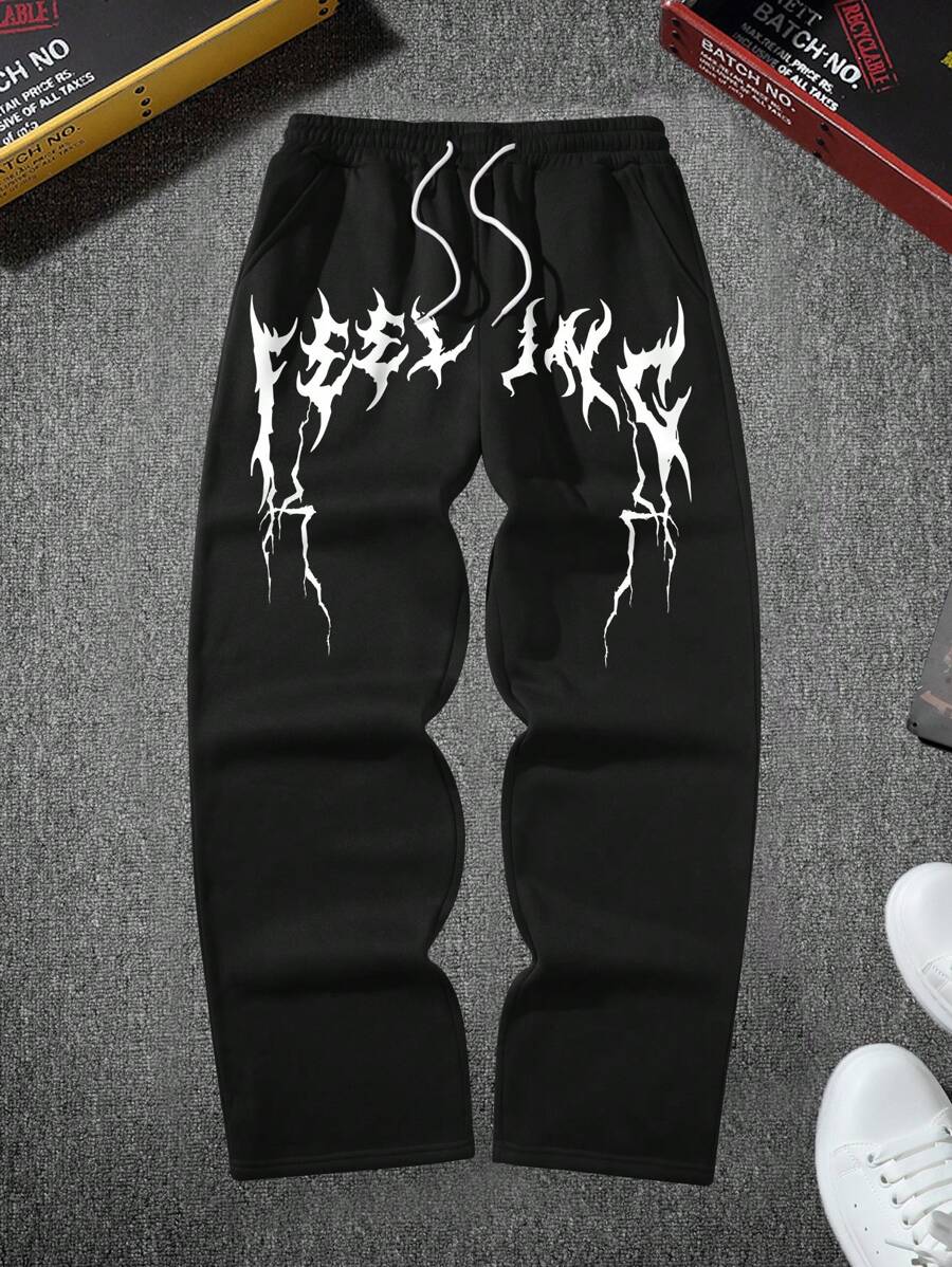 Pantalones deportivos Manfinity Streetrush para hombre, estilo urbano juvenil, con bordado 3D de corazón creativo y telaraña rosa. Diseño de bordado gráfico extragrande.