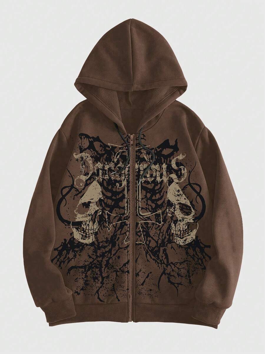Sudadera gótica de manga larga ROMWE MEN (disponible) - Sudadera minimalista, moderna e informal para uso diario