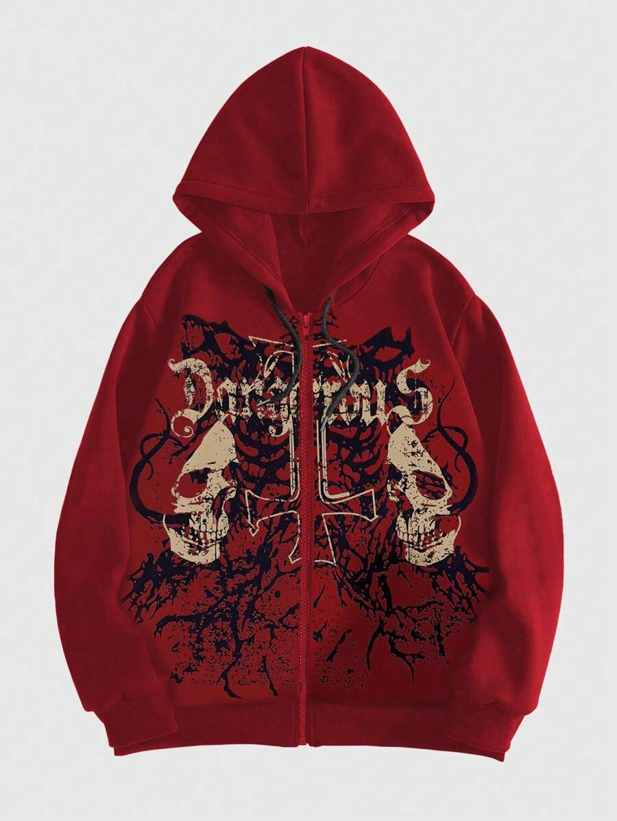 Sudadera gótica de manga larga ROMWE MEN (disponible) - Sudadera minimalista, moderna e informal para uso diario
