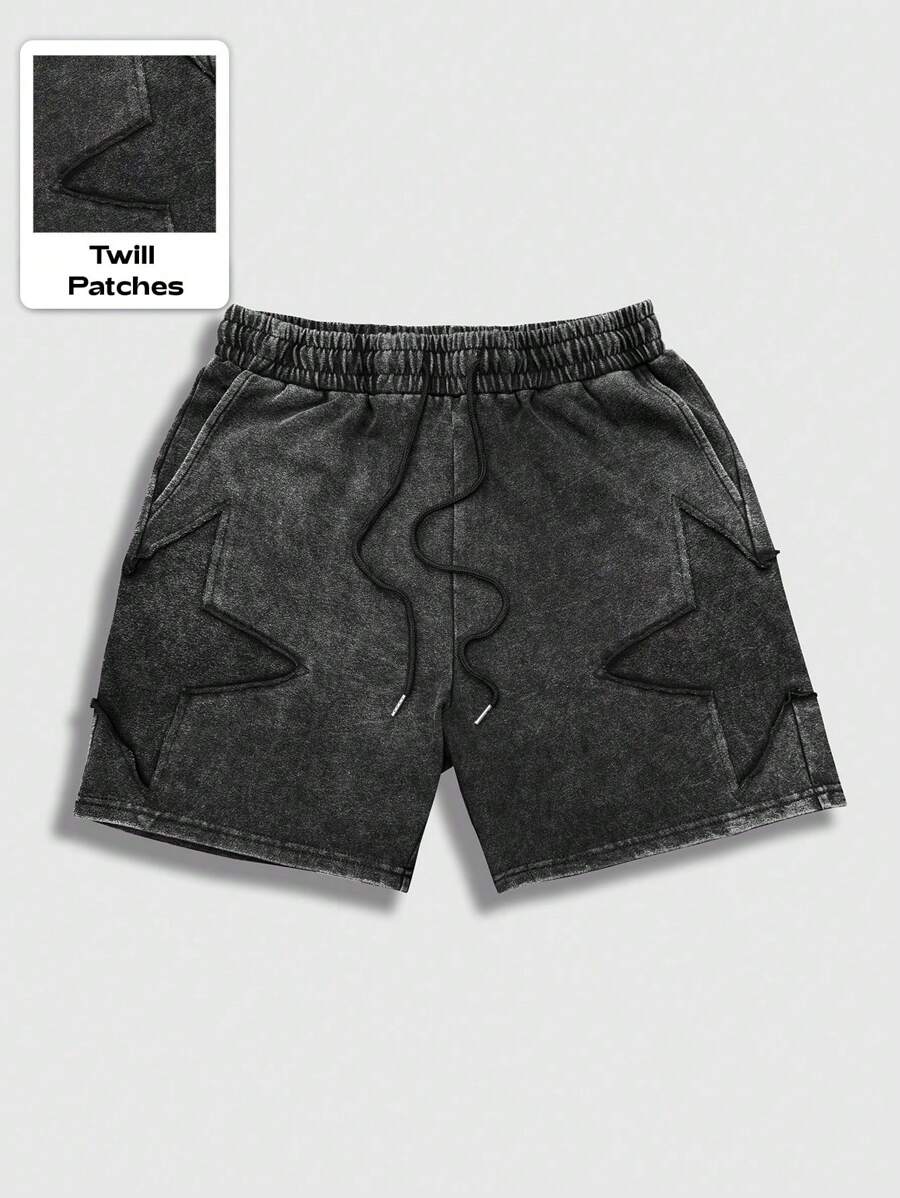 ROMWE MEN Street Life - Pantalones cortos casuales de color liso con bolsillo frontal y lazo para hombre, para uso diario