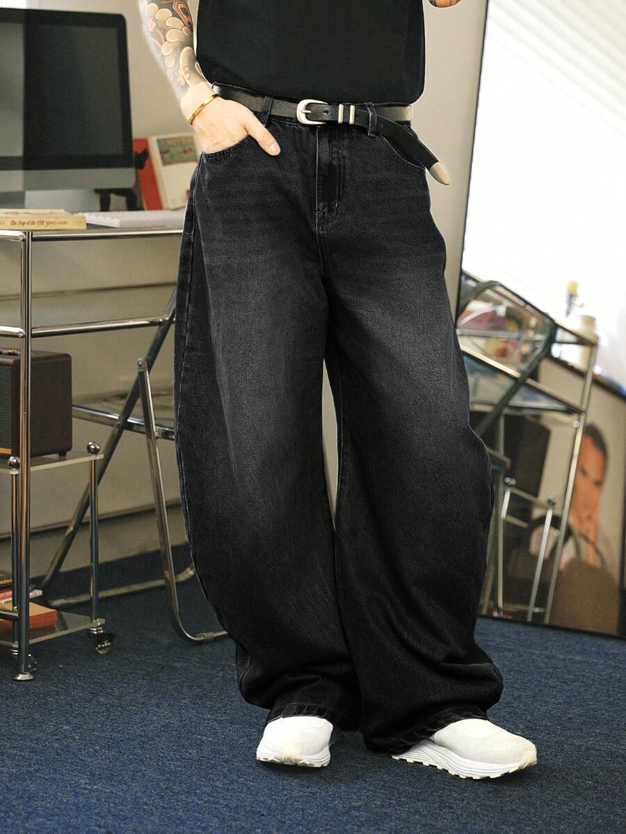 Vaqueros holgados de corte relajado, lavados, estilo retro Y2K, de Manfinity Hypemode, para hombre