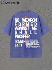 Y2K,NO WEAPON FORMED AGANST ME SHALL PROSPER,5417,My Love....Retro Washed Heavy Cotton Wash T-Shirt, Multiple Colors To Choose From, A Surprise Gift For Family And Friends