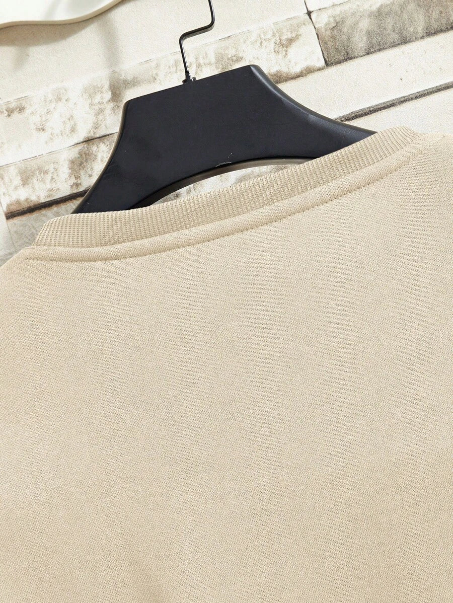 Sudadera térmica con forro y estampado de letras para hombre Manfinity Dauomo