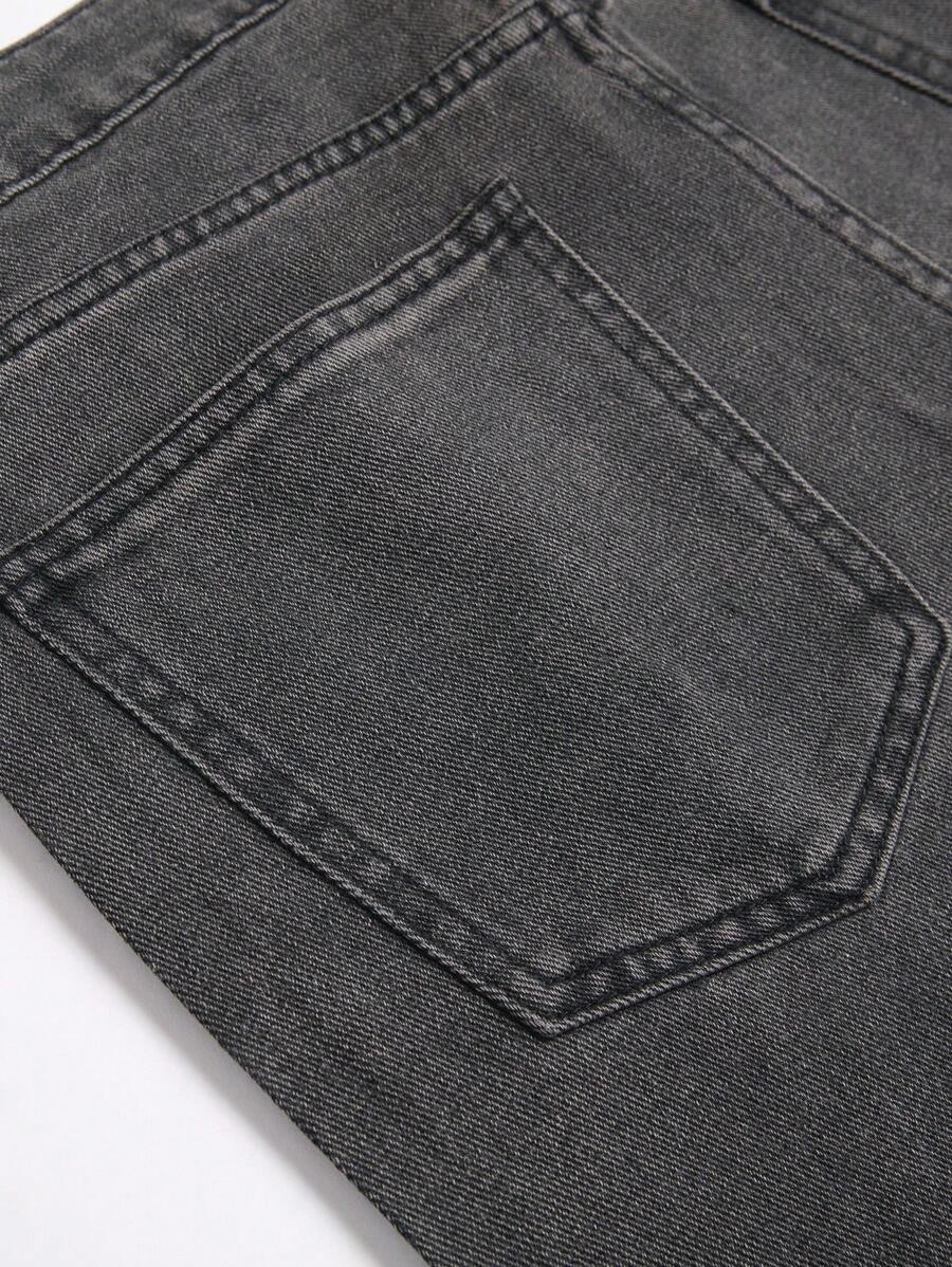 Pantalones cortos vaqueros casuales de verano para hombre con bolsillos oblicuos y decoración de diamantes de imitación