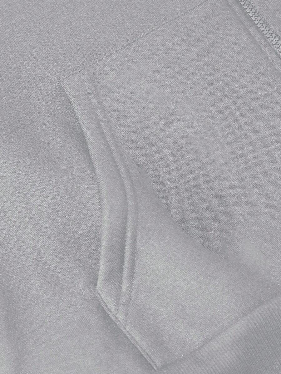 Sudadera con capucha informal Manfinity EMRG para hombre con estampado de eslogan y pentagrama, hombros caídos, manga larga, cuello con cremallera, otoño-invierno