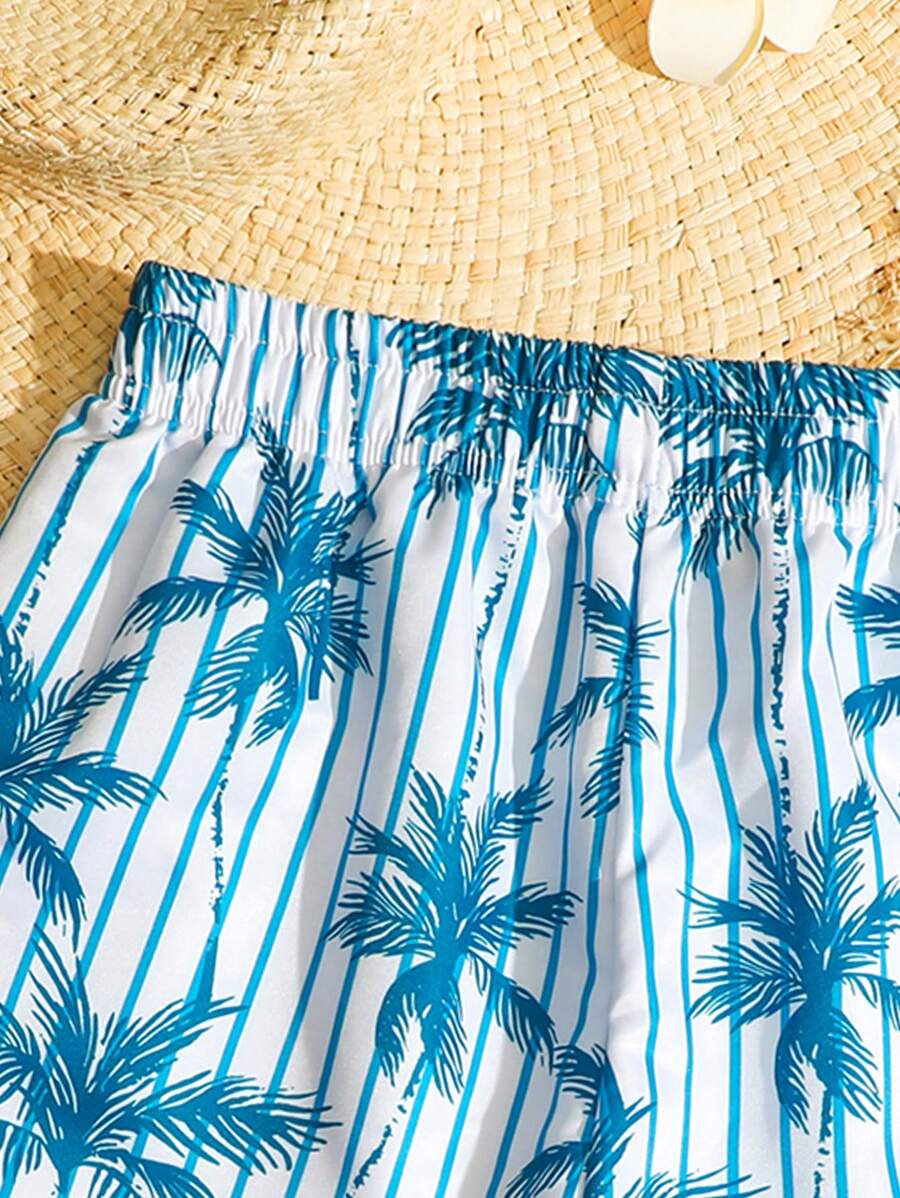 Bañador para niños preadolescentes, estampado de plátano, tejido, pantalones cortos de playa, ropa de playa para niños