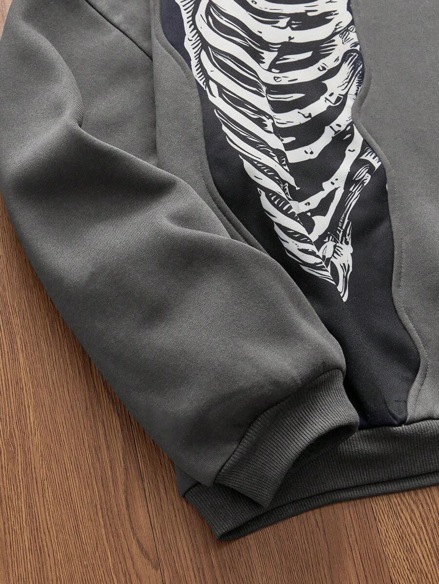 Sudadera informal de punto de manga larga para hombre Manfinity VCAY, diseño patchwork, corte holgado, versátil para uso diario.