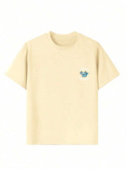 Camiseta informal de manga corta con cuello redondo y estampado divertido para niños preadolescentes, verano