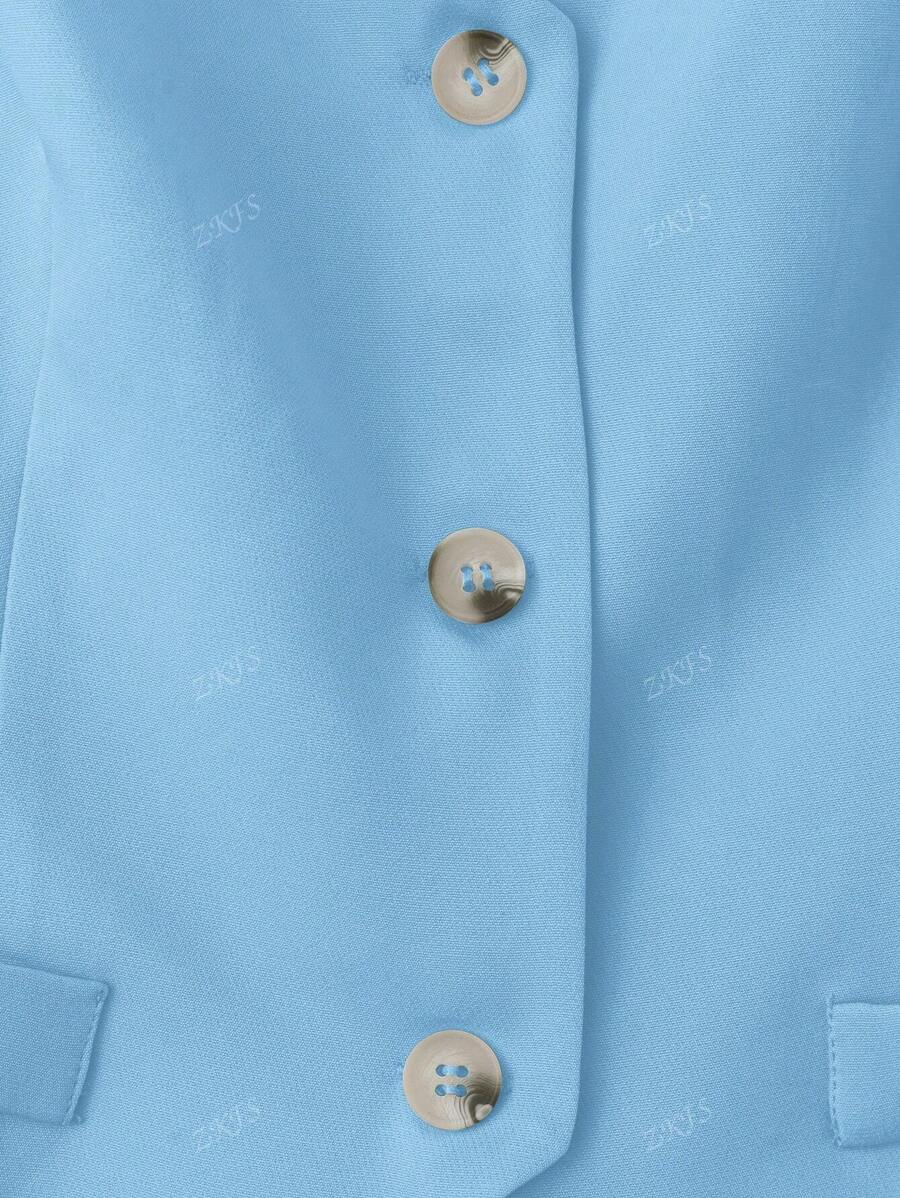 Chaqueta elegante de traje sin mangas con cuello en V para mujer, chaleco con botones delanteros de moda para todas las estaciones.