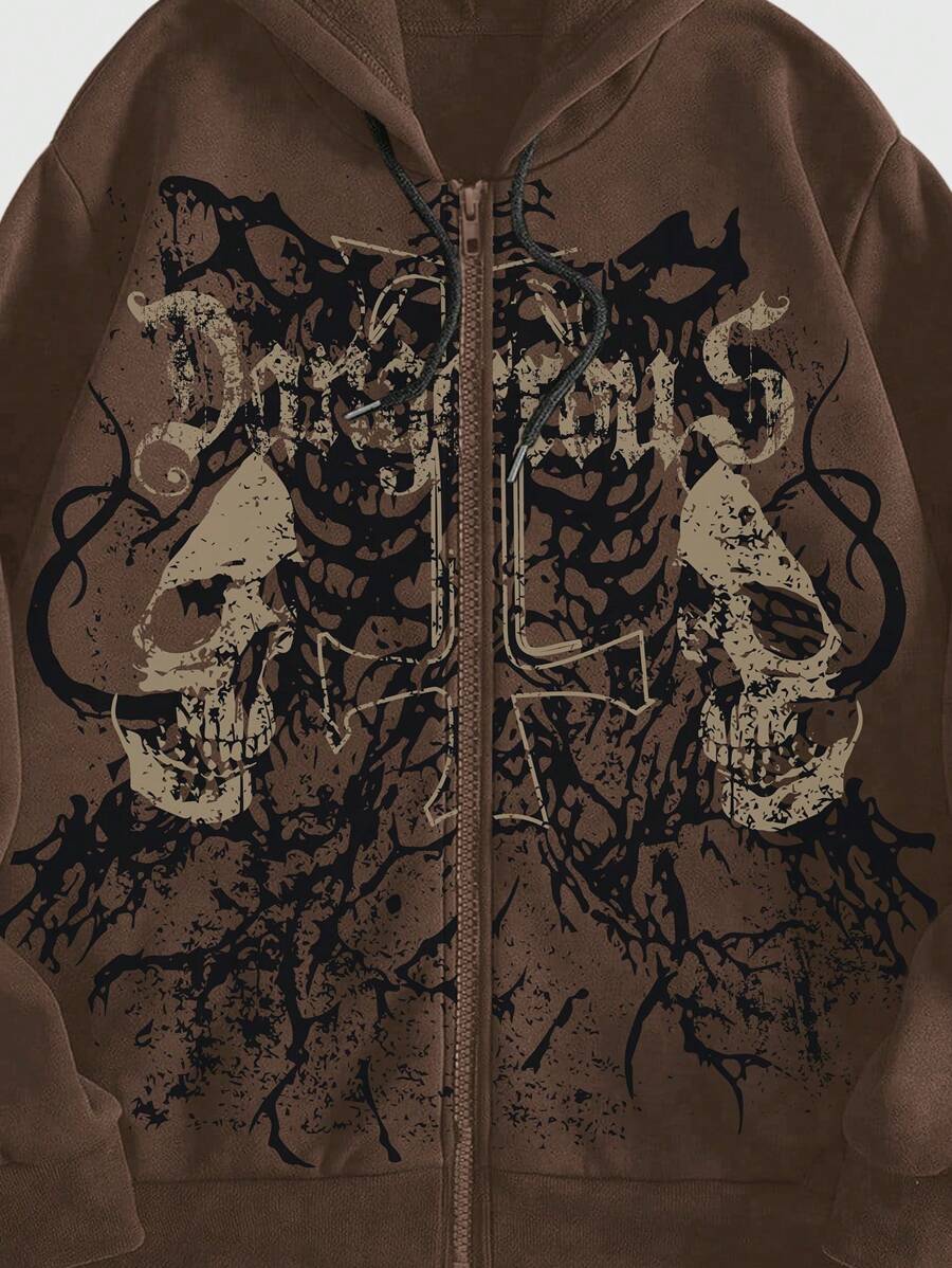 Sudadera gótica de manga larga ROMWE MEN (disponible) - Sudadera minimalista, moderna e informal para uso diario