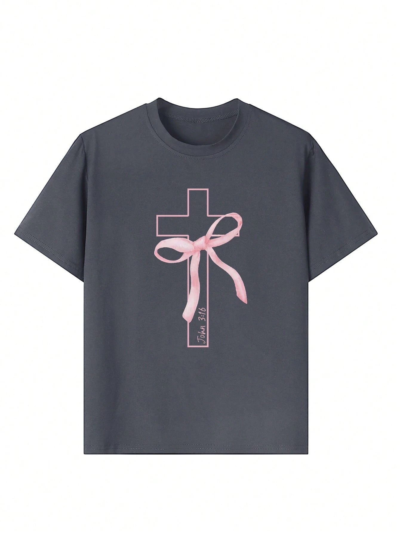 Camiseta informal de manga corta con cuello redondo y estampado gráfico para niña, ideal para estudiantes de verano. Diseño artístico que inspira imaginación y autoexpresión.