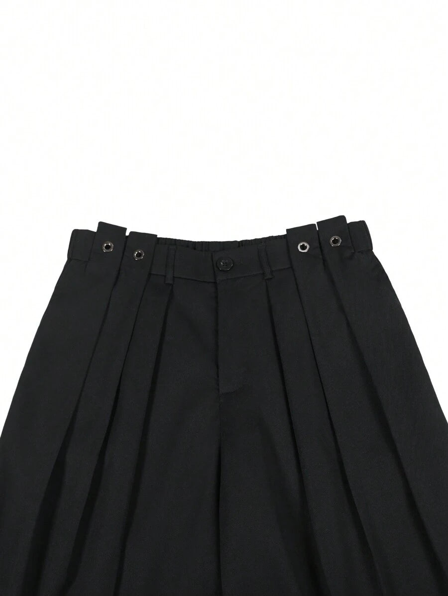 Manfinity Hypemode Manfinity Hypemode High Waist Designer Men's Wide Leg Pleated Loose Casual Pants Men S Wide Leg Pants High Waisted Pants Men Wide Leg Pants Men