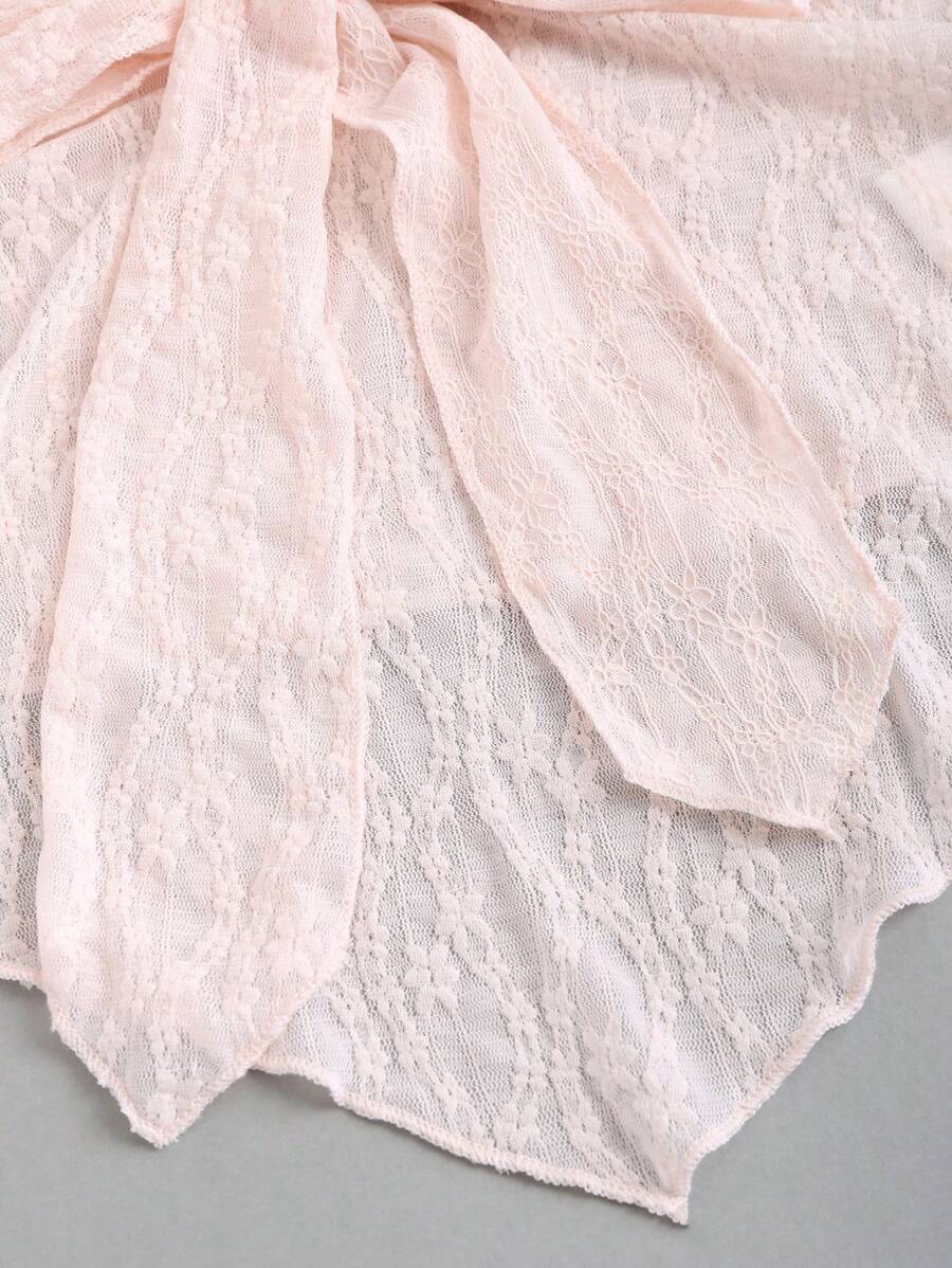 Sweetra - Top corto de verano para mujer con cuello halter y lazo frontal liso, estilo Y2K