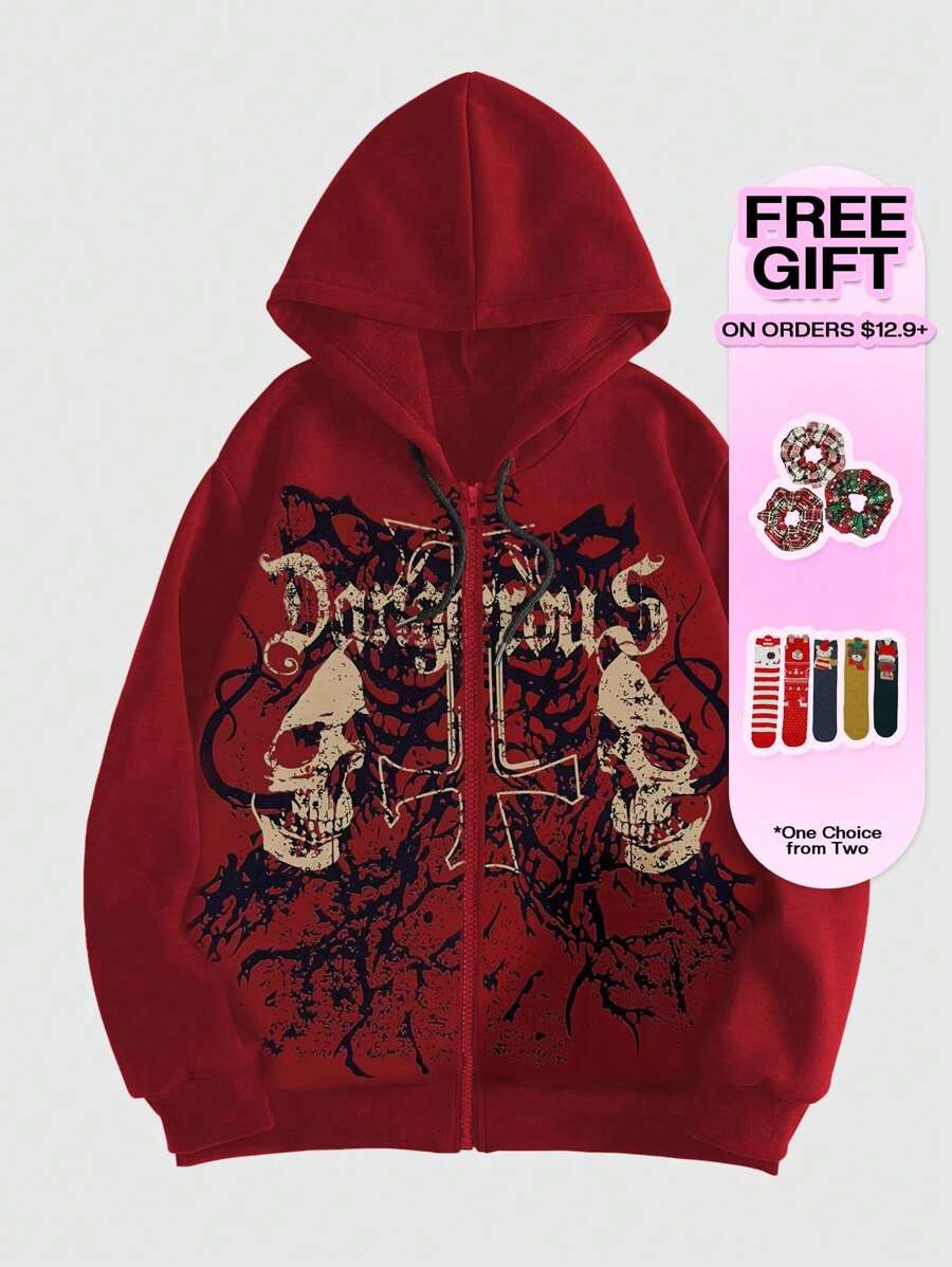 Sudadera gótica de manga larga ROMWE MEN (disponible) - Sudadera minimalista, moderna e informal para uso diario