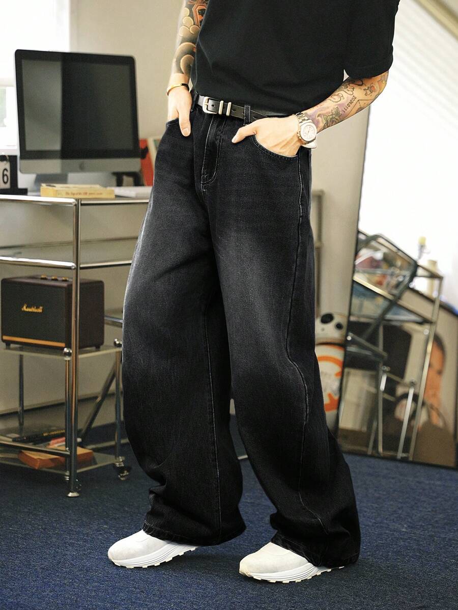 Vaqueros holgados de corte relajado, lavados, estilo retro Y2K, de Manfinity Hypemode, para hombre