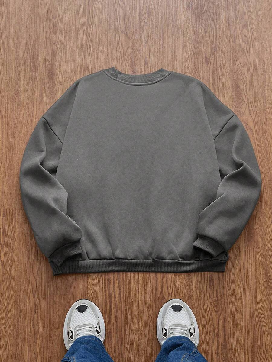 Sudadera informal de punto de manga larga para hombre Manfinity VCAY, diseño patchwork, corte holgado, versátil para uso diario.