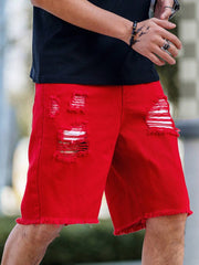 Pantalones cortos vaqueros casuales de pierna recta con detalle de bolsillo para hombre Manfinity LEGND