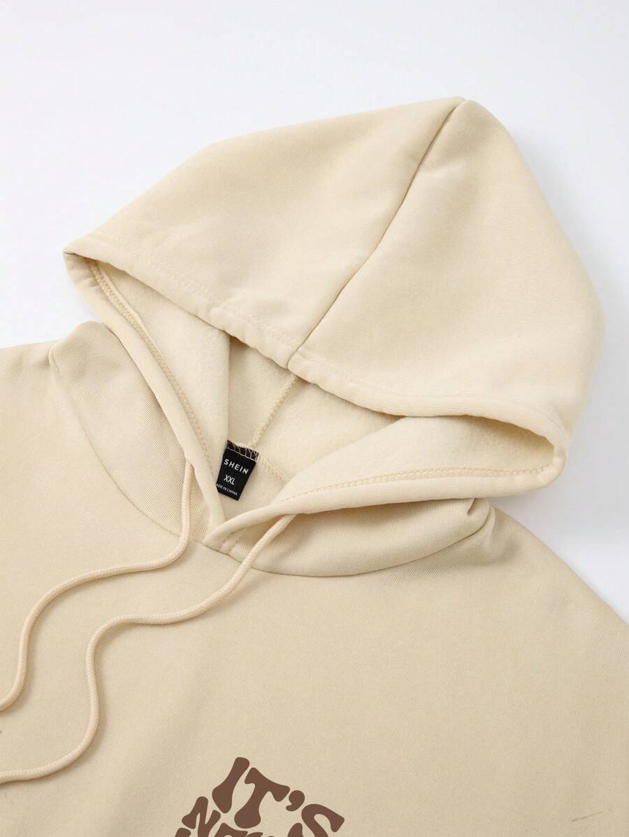Sudadera con capucha con estampado sencillo Manfinity Dauomo para hombre