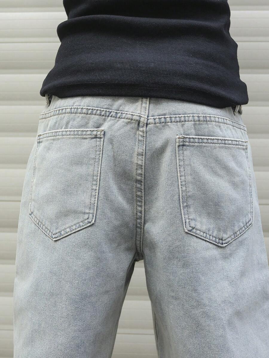 Pantalones cortos vaqueros casuales con bordes deshilachados y bolsillos Manfinity EMRG para hombre