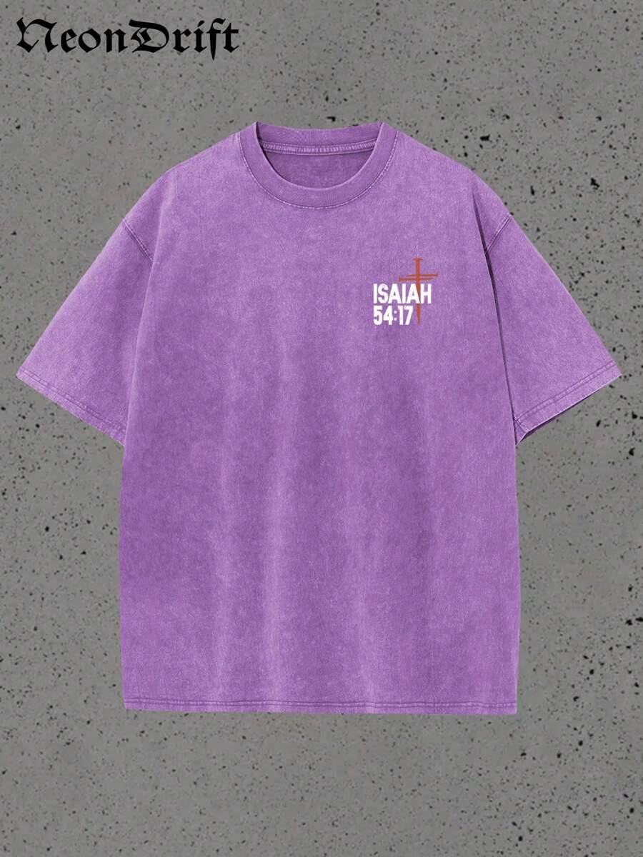 Y2K,NO WEAPON FORMED AGANST ME SHALL PROSPER,5417,My Love....Retro Washed Heavy Cotton Wash T-Shirt, Multiple Colors To Choose From, A Surprise Gift For Family And Friends