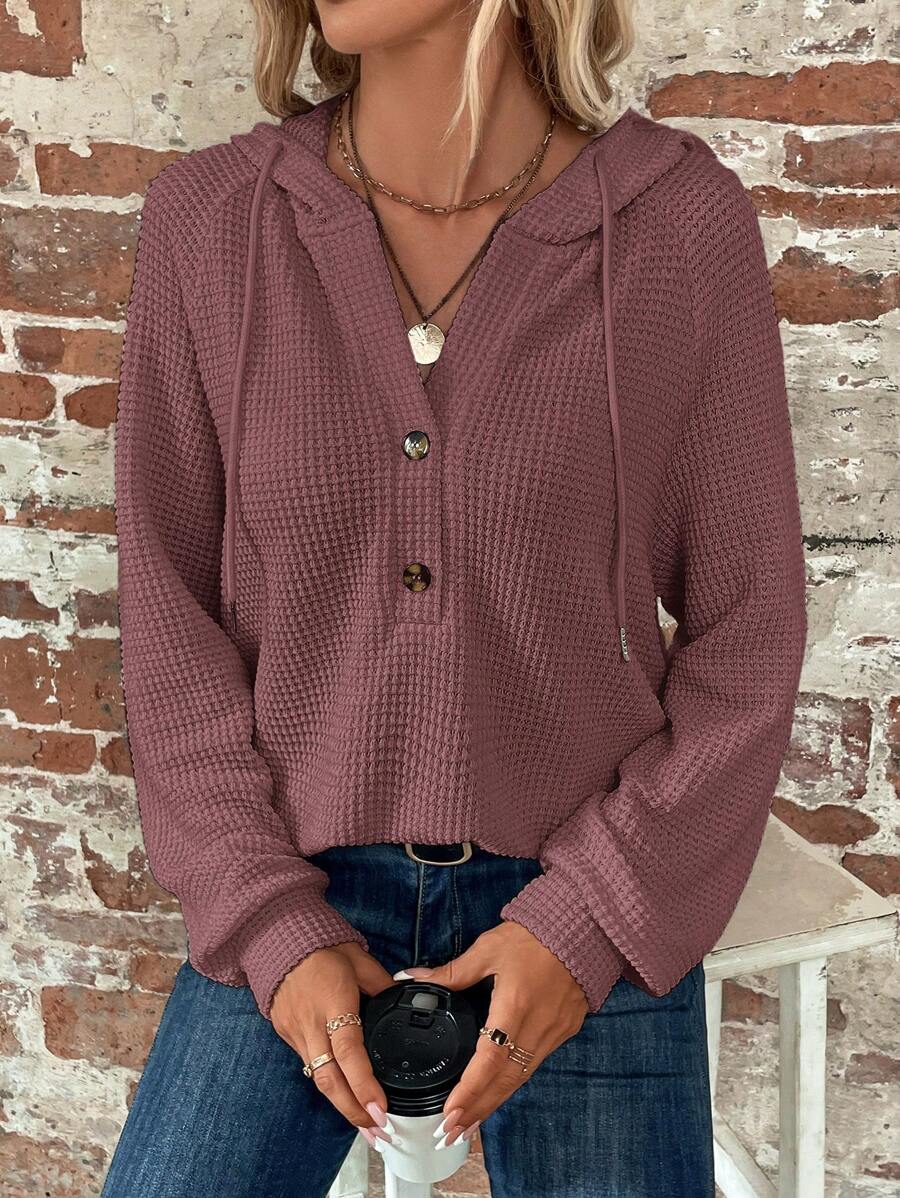 Sudadera informal con capucha y manga larga de color liso para mujer de Emery Rose. Ideal para graduaciones y regreso a clases.