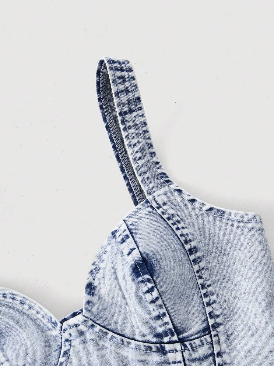 Bustier corto de mezclilla vintage para mujer MOD