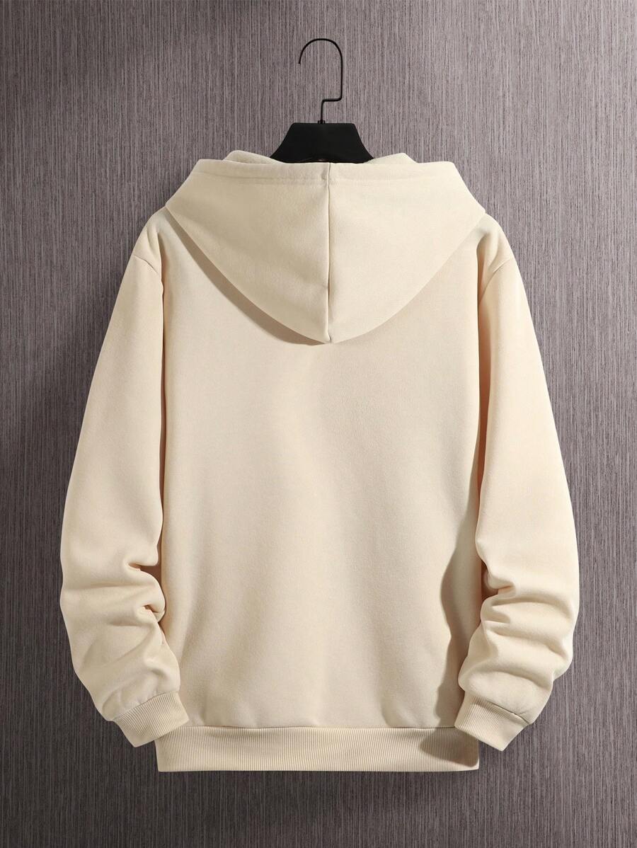 Sudadera térmica con capucha y cordón ajustable con bolsillo tipo canguro y estampado de oso Manfinity Dauomo para hombre