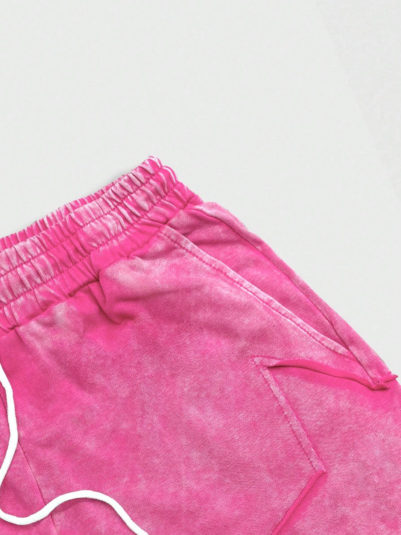 ROMWE MEN Street Life - Pantalones cortos casuales de color liso con bolsillo frontal y lazo para hombre, para uso diario