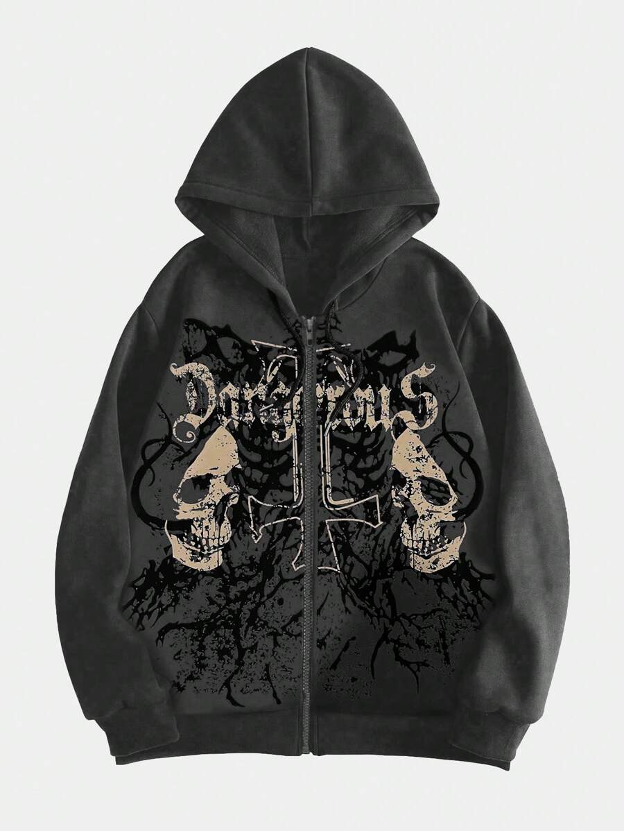 Sudadera gótica de manga larga ROMWE MEN (disponible) - Sudadera minimalista, moderna e informal para uso diario