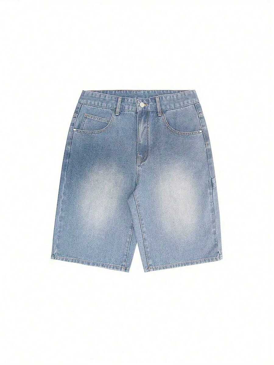Bermudas vaqueras informales de pierna ancha y holgadas para hombre