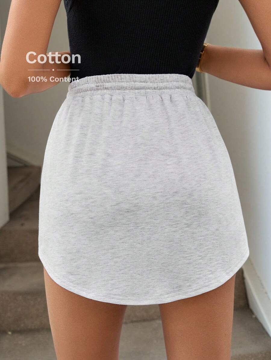 Falda LUNE para mujer con cintura elástica y cordón, bolsillo y forro interior de tela, cómoda para vacaciones y para atuendos deportivos informales de verano.