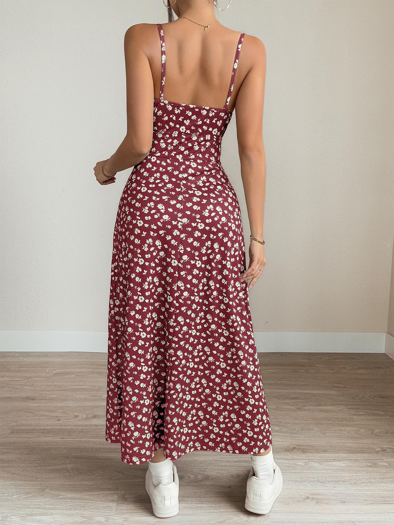 Vestido camisola cruzado sin espalda con estampado floral de TECCULI VCAY