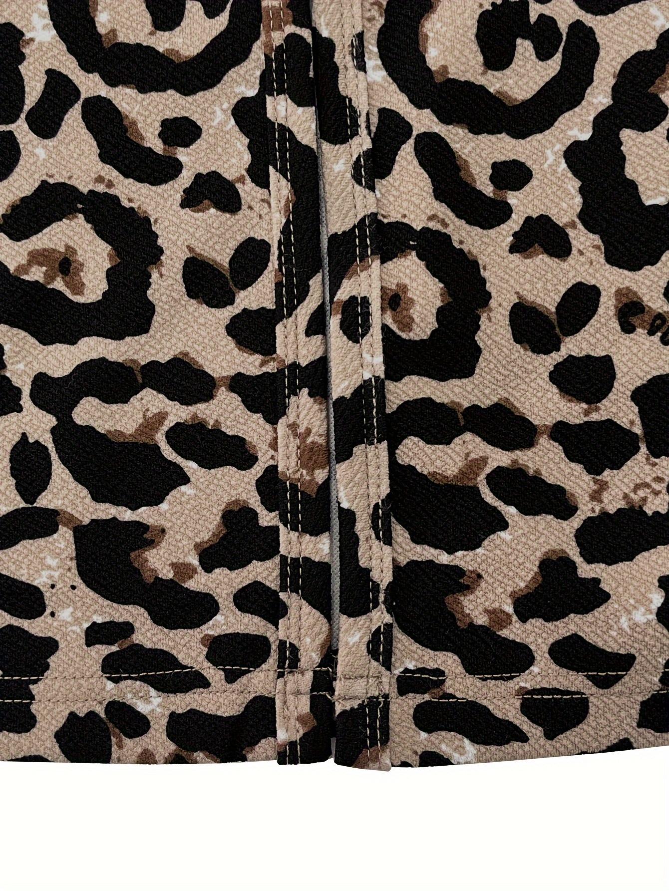 Suéter tipo cárdigan informal con estampado de leopardo y botones para mujer de TECCULI EMERY ROSE, otoño, manga larga