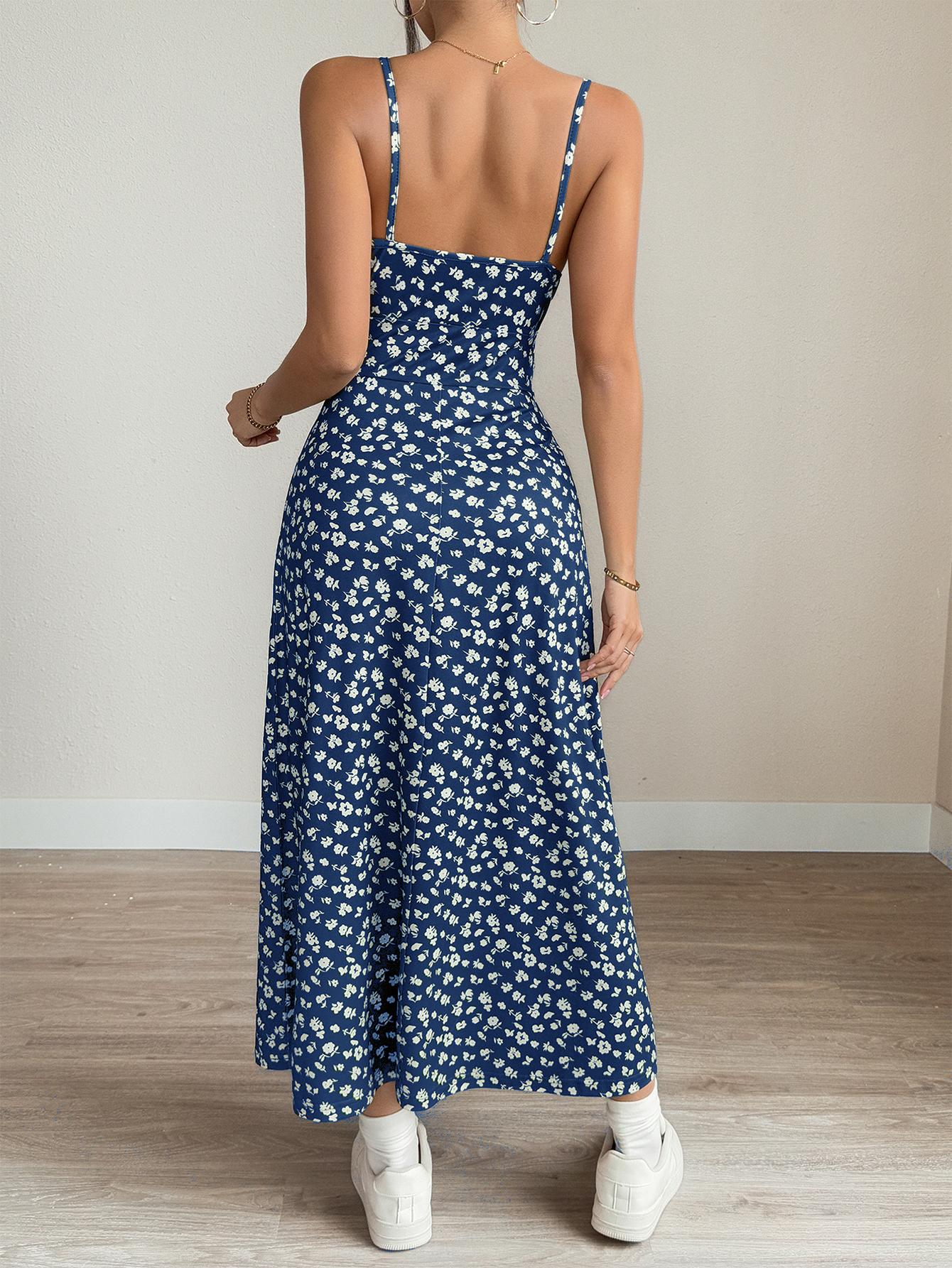 Vestido camisola cruzado sin espalda con estampado floral de TECCULI VCAY