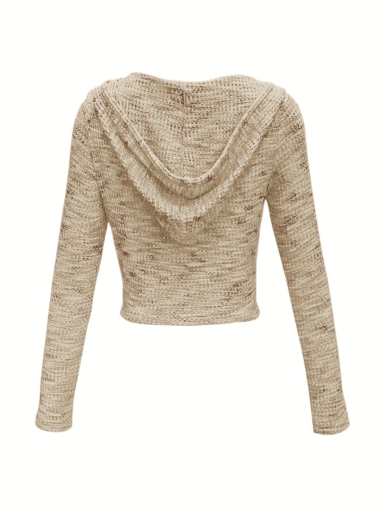 Sudadera corta con capucha y cordón ajustable con cremallera y teñido espacial TECCULI DAZY, ropa de otoño