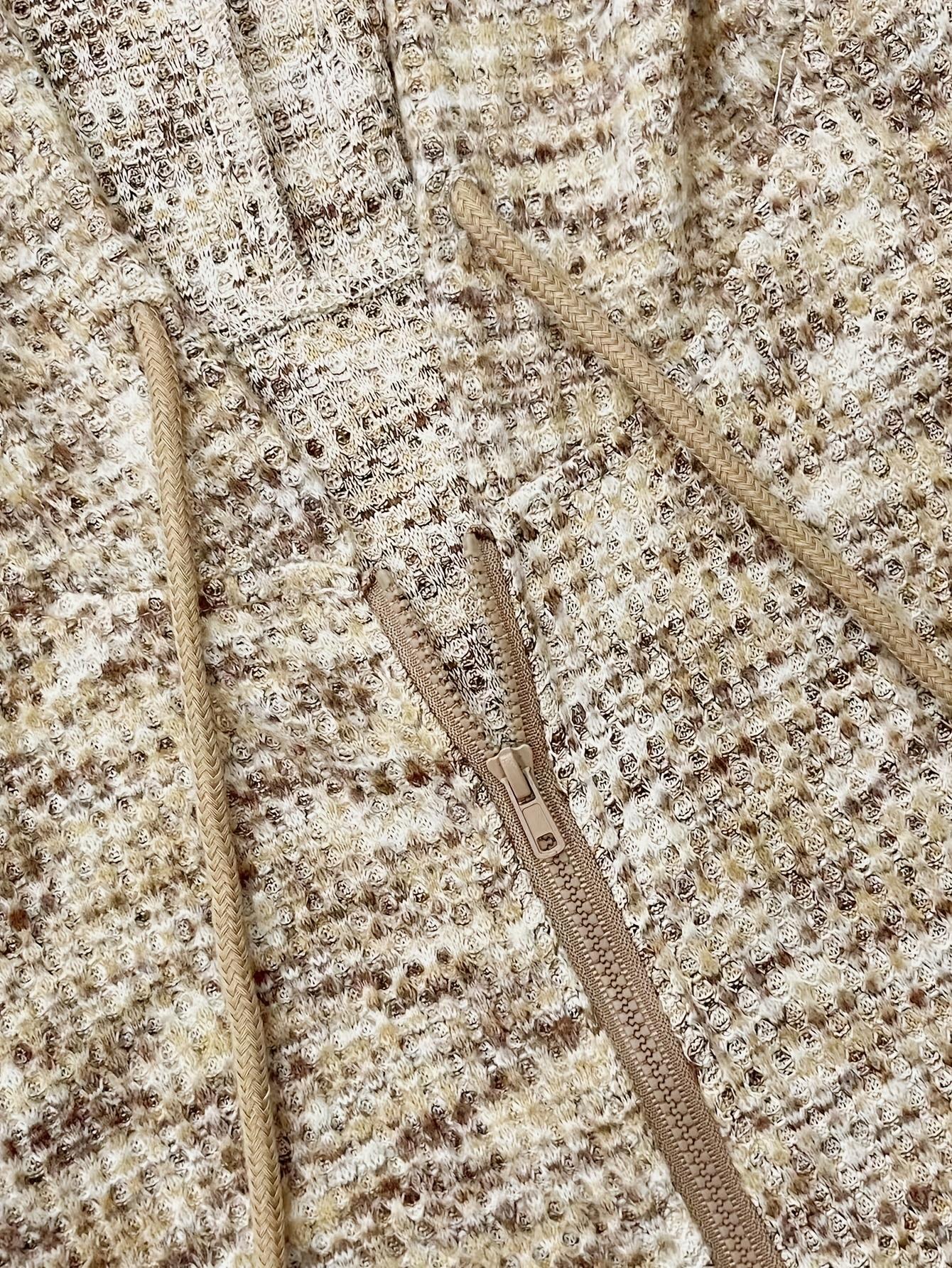 Sudadera corta con capucha y cordón ajustable con cremallera y teñido espacial TECCULI DAZY, ropa de otoño