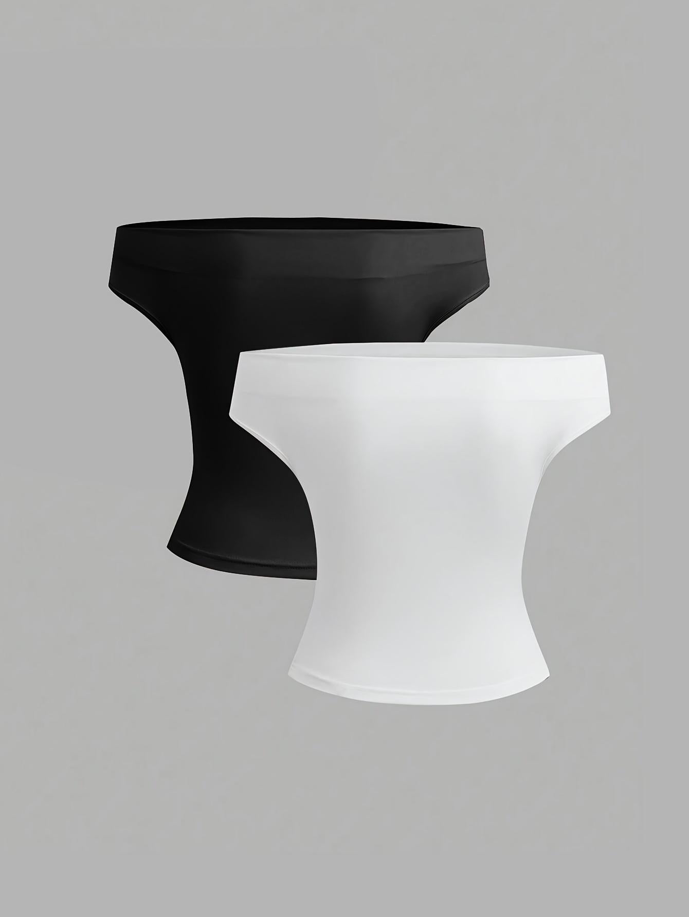 TECCULI Sweetra Top fruncido liso con hombros descubiertos (3 piezas)