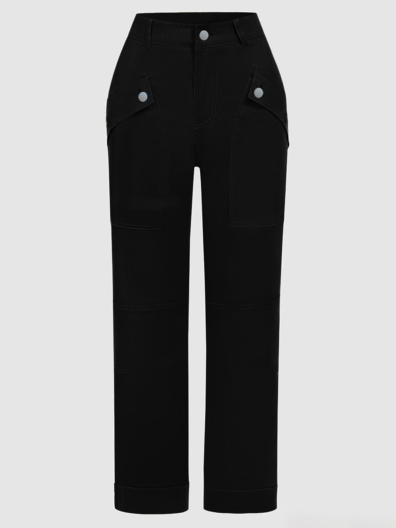 Pantalones TECCULI Lumivelle de tejido elástico para mujer con bolsillos y botones metálicos. Elegantes, sexys, para oficina y casuales, de corte ajustado para primavera, verano y otoño.