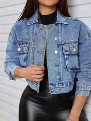 Chaqueta vaquera con botones y bolsillo con solapa TECCULI Essnce