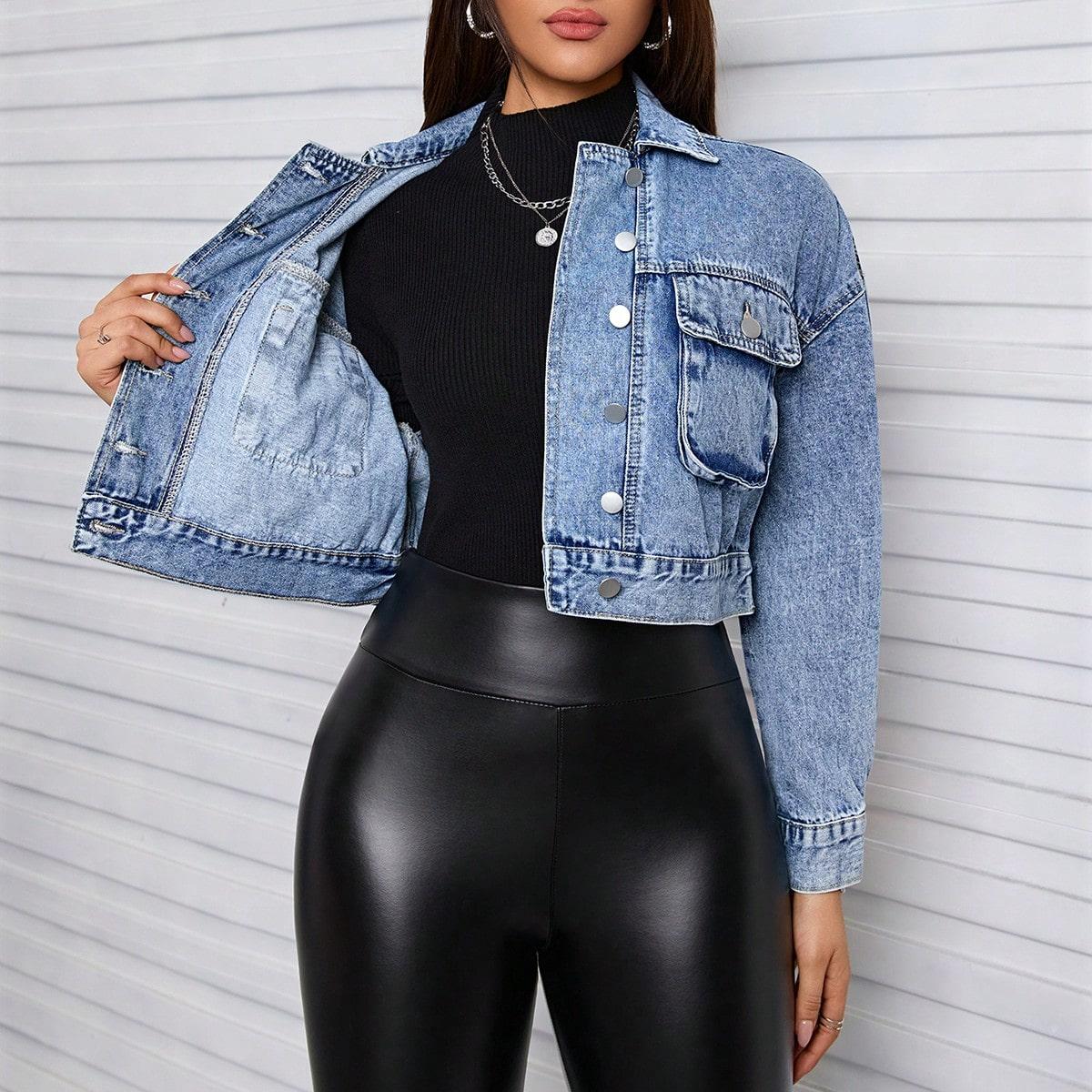 Chaqueta vaquera con botones y bolsillo con solapa TECCULI Essnce