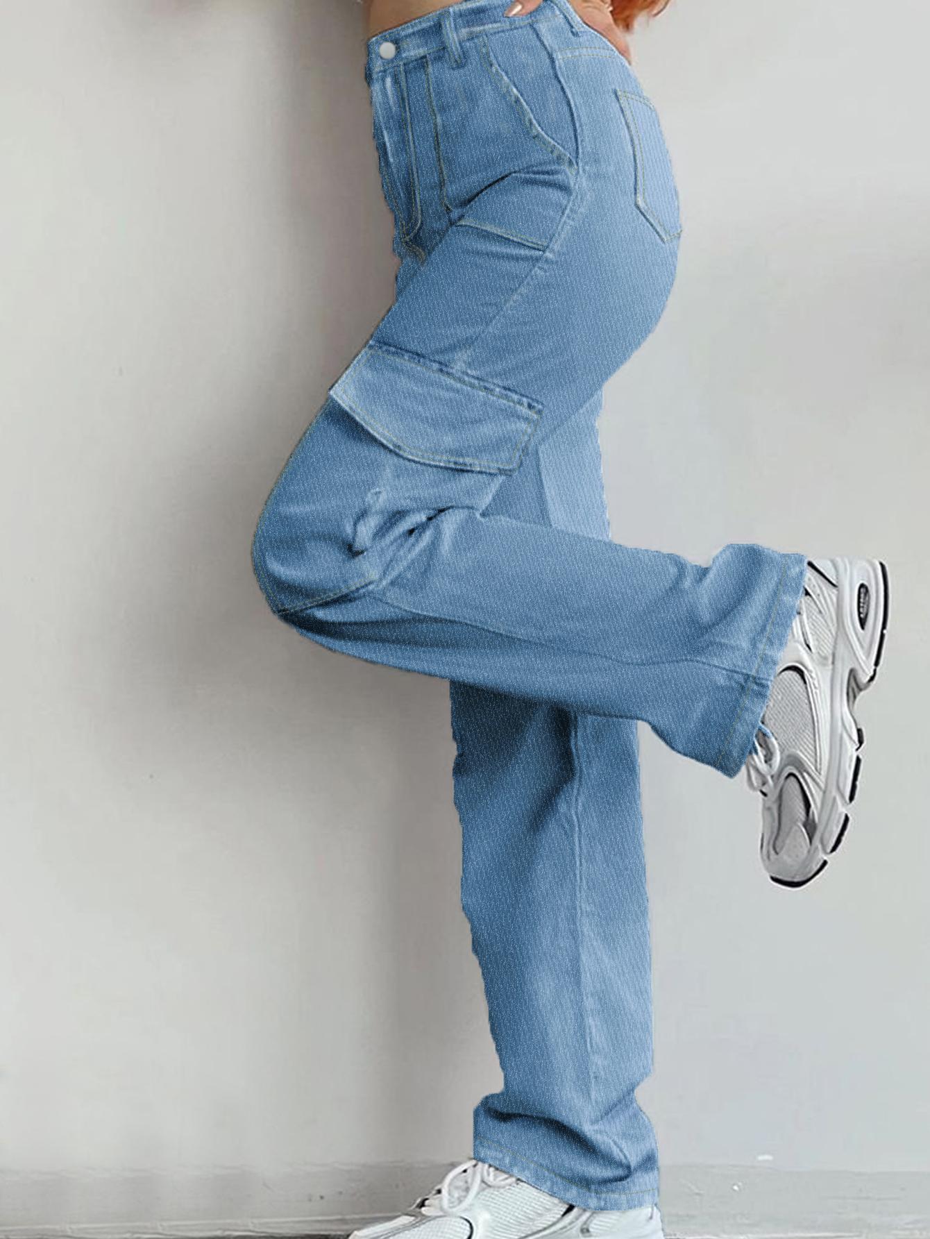 TECCULI - Nuevos jeans ajustados y elásticos rotos, pantalones de mezclilla versátiles para mujer