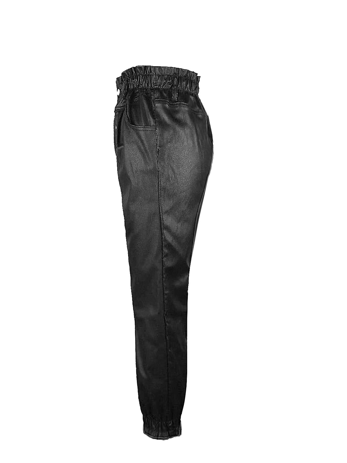 Pantalones deportivos con bolsillos inclinados y cintura paperbag RueChic de TECCULI
