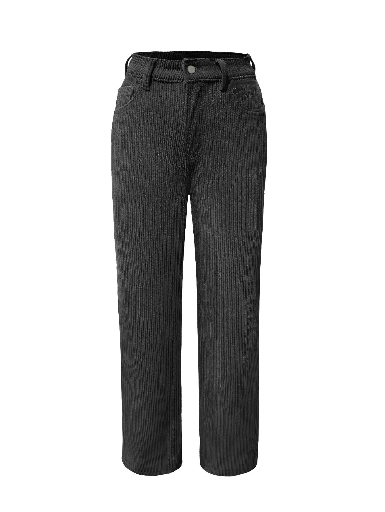 Pantalones casuales rectos y holgados de color liso para mujer de TECCULI EZwear para el día a día.