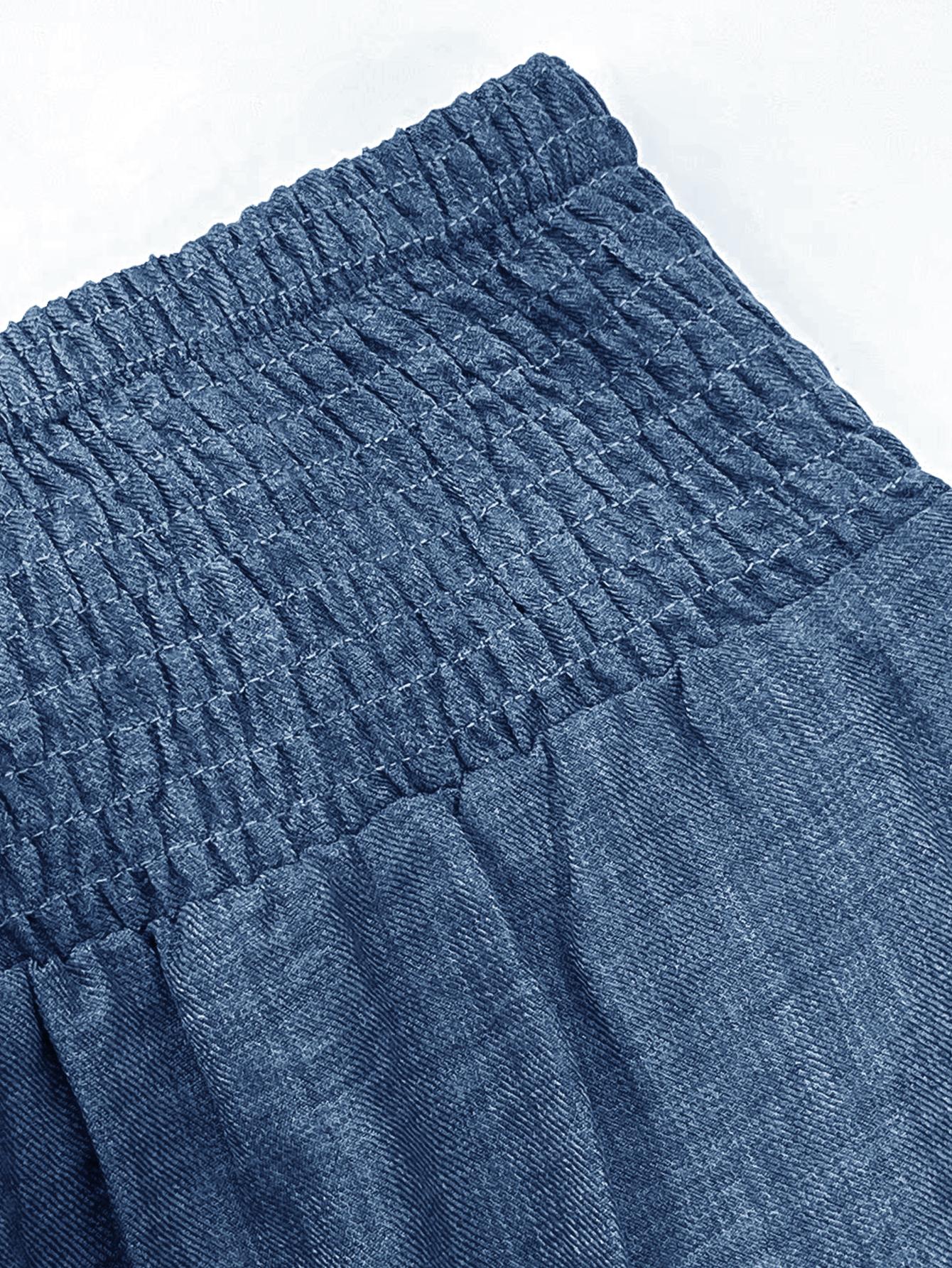 TECCULI EMERY ROSE Pantalones largos holgados de cintura alta y pierna ancha para mujer