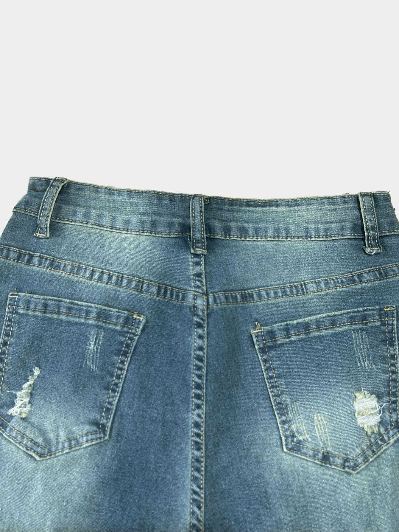 Vaqueros ajustados y sexys TECCULI Chicsale para mujer: pantalones vaqueros elásticos con diseño que realza la cadera, cierre de botón y diseño de pie pequeño | Vaqueros casuales de corte ajustado, ideales para uso diario en la calle