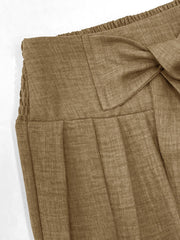 TECCULI EMERY ROSE Pantalones largos holgados de cintura alta y pierna ancha para mujer