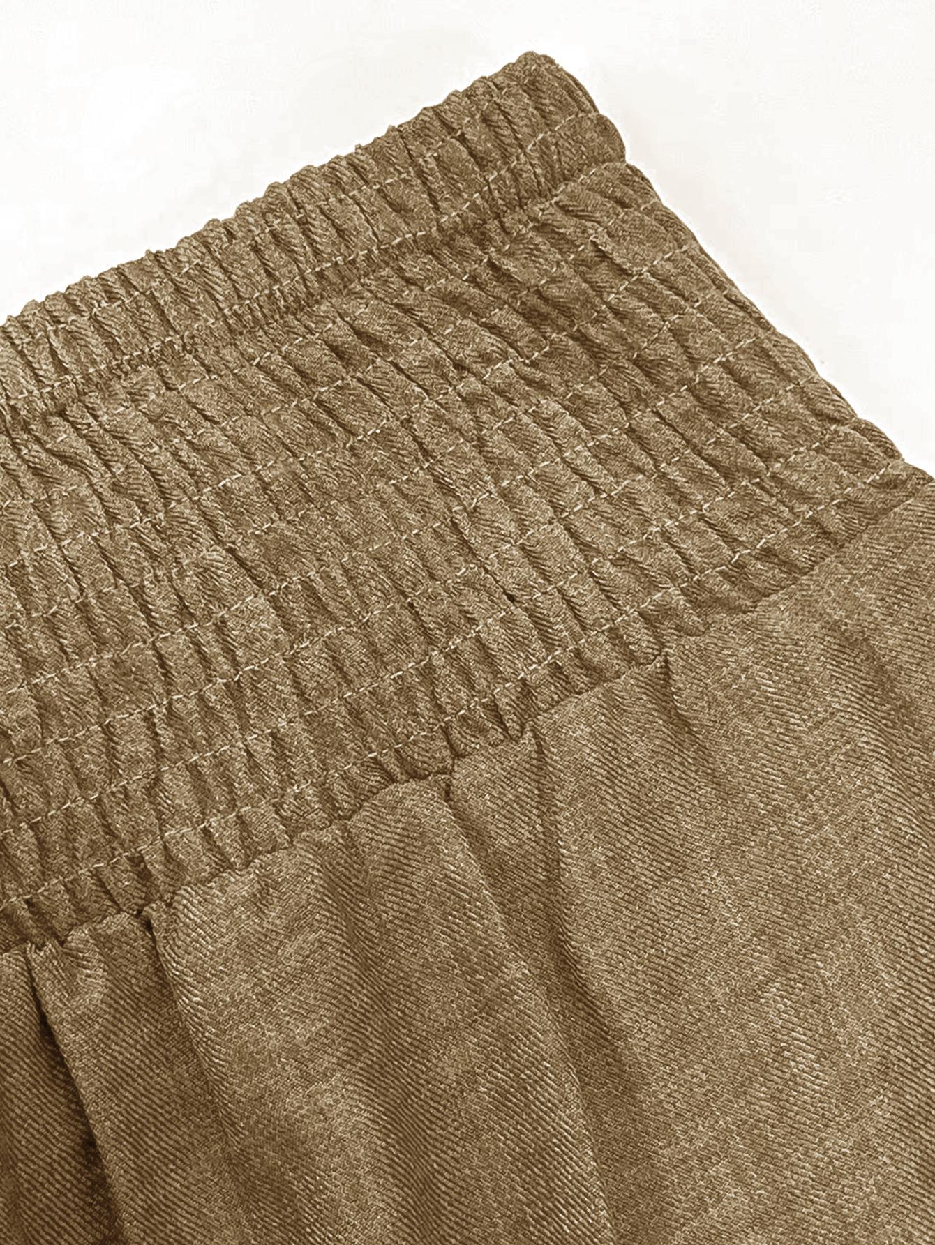 TECCULI EMERY ROSE Pantalones largos holgados de cintura alta y pierna ancha para mujer